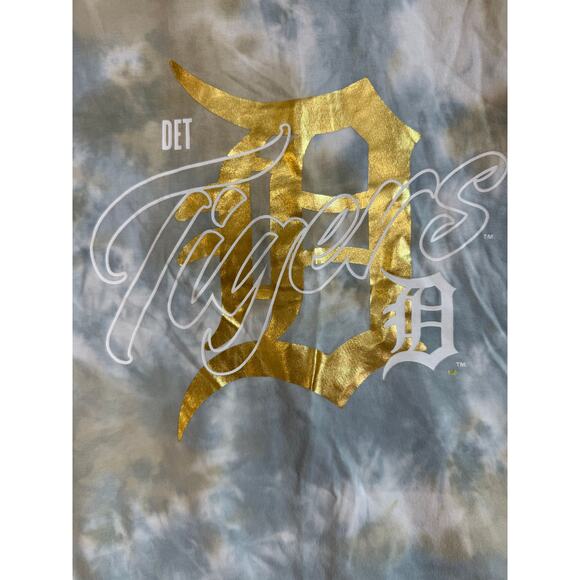 NWT Wild Collective x MLB Gold Detroit Tigers Washed Tie-Dye Muscle Tank Top Med - Picture 7 of 14